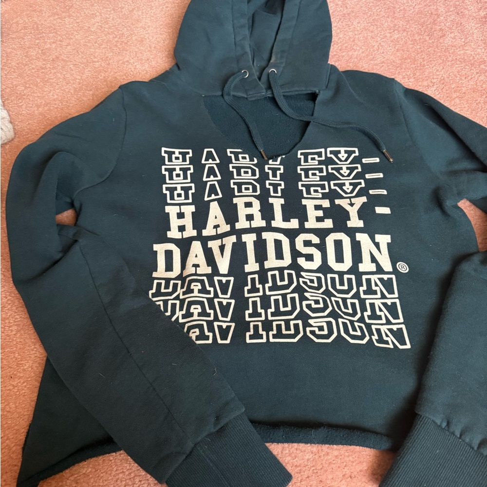 Harley-Davidson Dark Green Hoodie with Bold Logo
